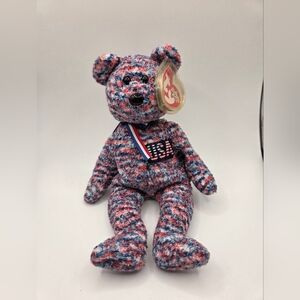 TY Beanie Baby - USA the Bear 2000 (8.5 Inch) -  w Mint Tags Patriotic Vintage
